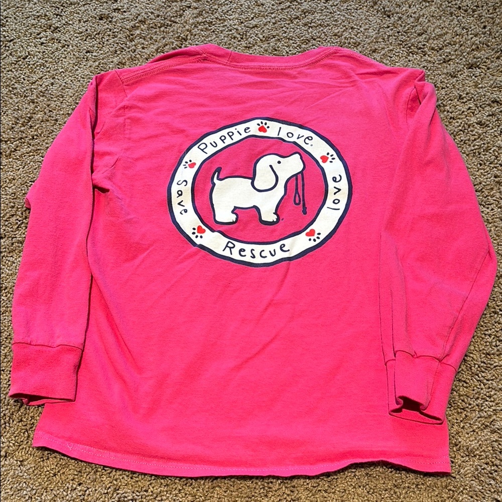 Girls Puppies Love Long Sleeve Shirt